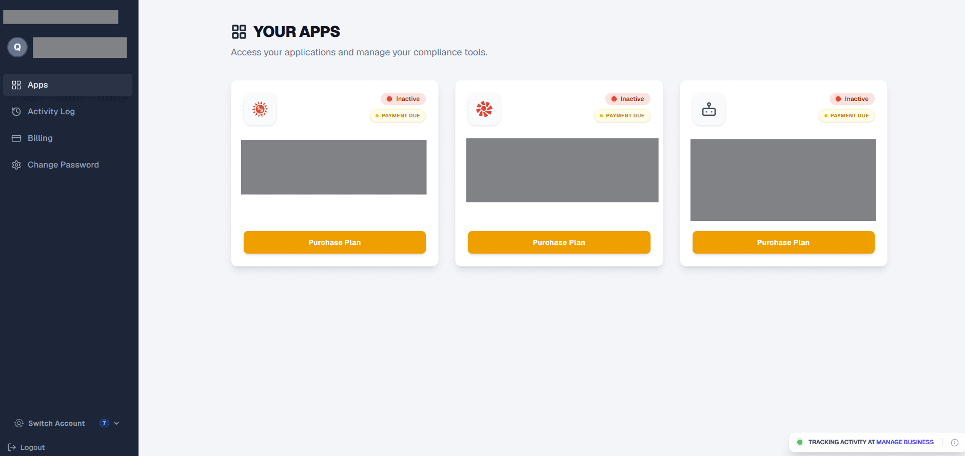 A business management and compliance portal built by DewQTech